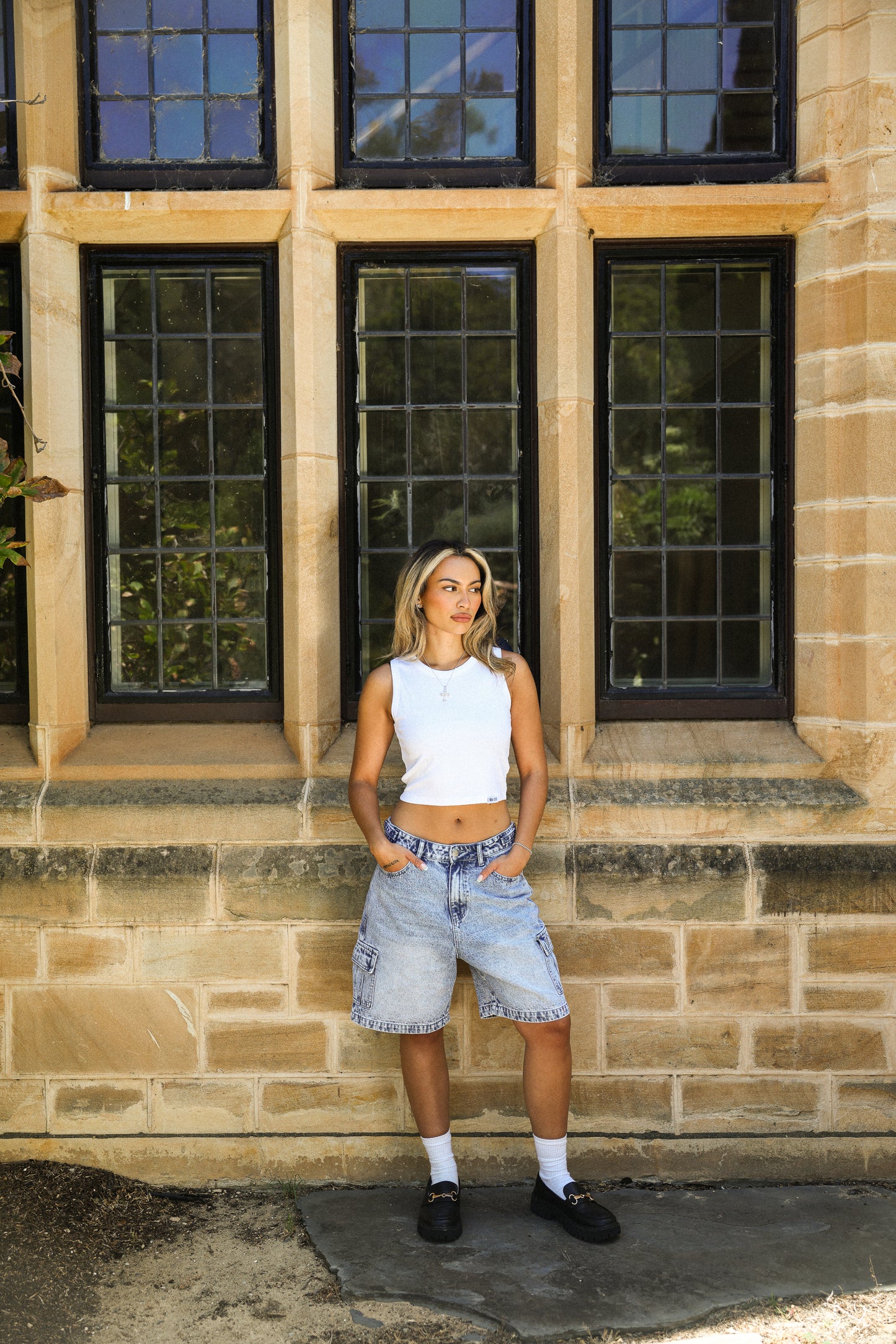 RIBBED CROP - WHITE