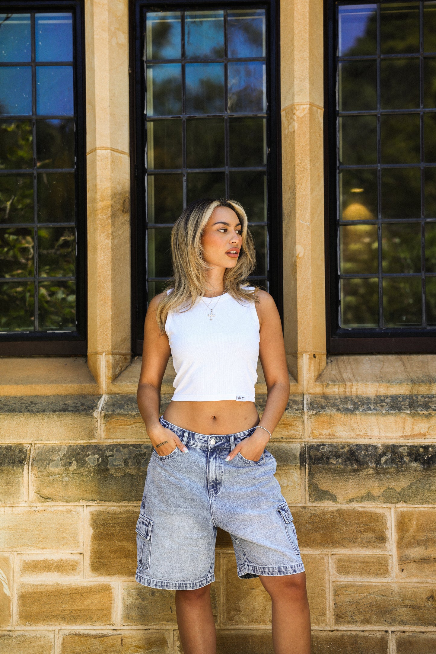 RIBBED CROP - WHITE