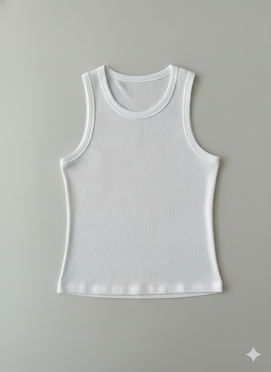 RIBBED TANK - WHITE