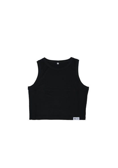 RIBBED CROP - BLACK